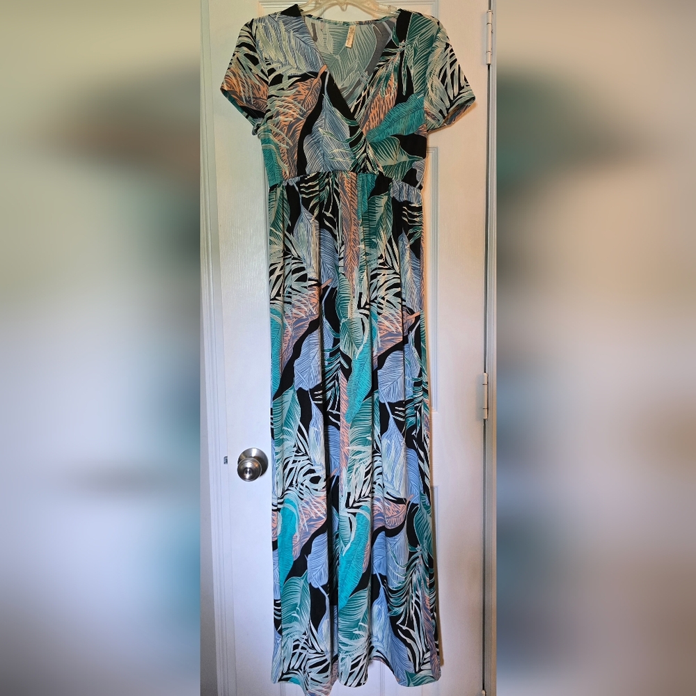 Mother Bee Maternity Tropical Print Maxi Dress